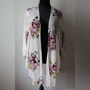 Torrid Floral Kimono with Purple and Pink Accents